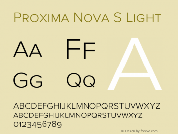 Proxima Nova S Light Version 3.018图片样张