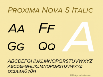 Proxima Nova S It Version 3.018图片样张