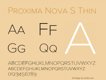 Proxima Nova S Thin Version 3.018图片样张