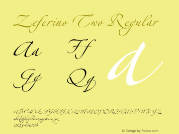 Zeferino Two Regular Version 2.0; 2001; initial release Font Sample