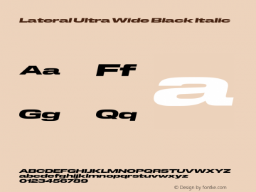 Lateral Ultra Wide Black Italic Version 1.001;FEAKit 1.0图片样张