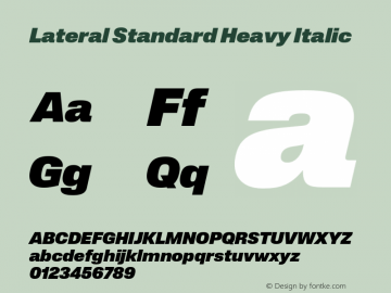 Lateral Standard Heavy Italic Version 1.001;FEAKit 1.0图片样张