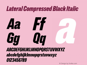 Lateral Compressed Black Italic Version 1.001;FEAKit 1.0图片样张