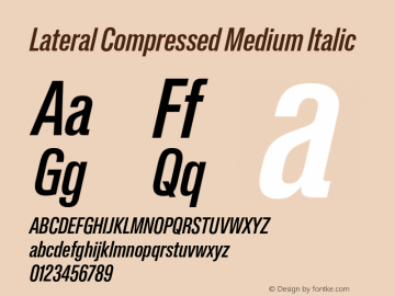 Lateral Compressed Medium Italic Version 1.001;FEAKit 1.0图片样张