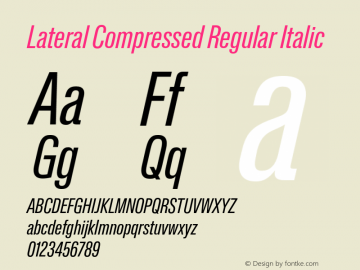 Lateral Compressed Regular Italic Version 1.001;FEAKit 1.0图片样张