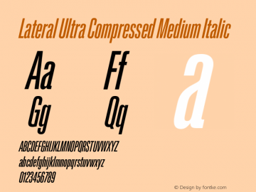 Lateral Ultra Compressed Medium Italic Version 1.001;FEAKit 1.0图片样张