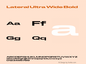 Lateral Ultra Wide Bold Version 1.001;FEAKit 1.0图片样张