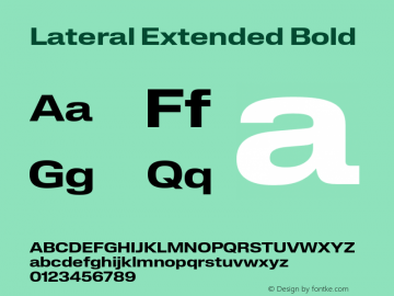 Lateral Extended Bold Version 1.001;FEAKit 1.0图片样张