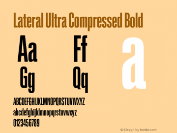 Lateral Ultra Compressed Bold Version 1.001;FEAKit 1.0图片样张