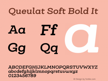 Queulat Soft Bold It Version 1.000;PS 001.000;hotconv 1.0.88;makeotf.lib2.5.64775图片样张