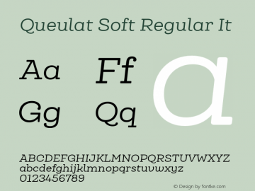 Queulat Soft Regular It Version 1.000;PS 001.000;hotconv 1.0.88;makeotf.lib2.5.64775图片样张