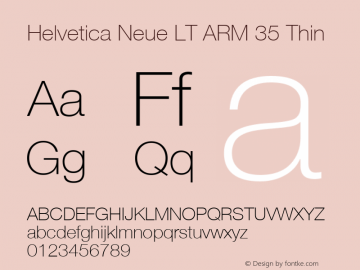 Helvetica Neue LT ARM 35 Th Version 1.00图片样张