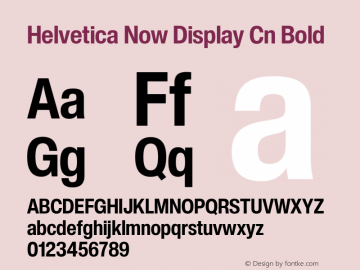Helvetica Now Display Cn Bd Version 2.00图片样张