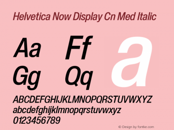 Helvetica Now Display Cn Med It Version 2.00图片样张