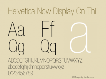 Helvetica Now Display Cn Thi Version 2.00图片样张