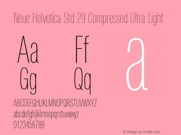 Neue Helvetica Std 29 Cm UltLt Version 1.00, build 9, s3图片样张