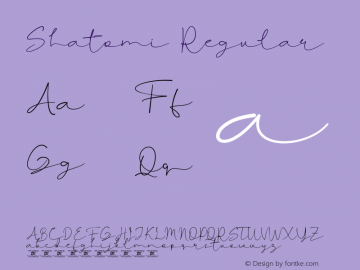 Shatomi Version 1.00;November 8, 2021;FontCreator 13.0.0.2683 64-bit图片样张