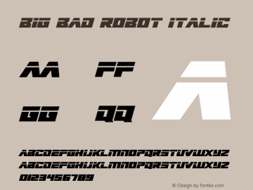 Big Bad Robot Italic Version 1.00;November 15, 2021;FontCreator 12.0.0.2567 64-bit图片样张