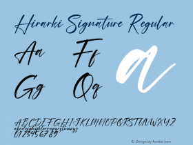 Hirarki Signature Version 1.00;August 7, 2021;FontCreator 13.0.0.2683 64-bit图片样张