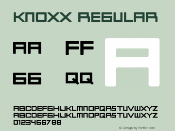 Knoxx Version 1.00;November 23, 2021;FontCreator 11.5.0.2430 64-bit图片样张