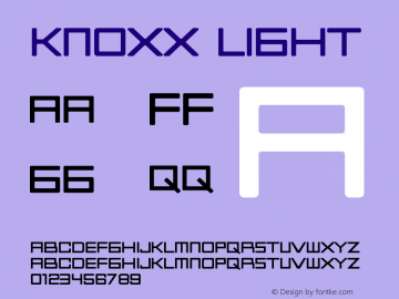 Knoxx Light Version 1.00;November 23, 2021;FontCreator 11.5.0.2430 64-bit图片样张