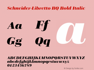 Schneider-Libretto Bold Italic 001.000 OT图片样张