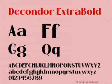 Decondor ExtraBold Version 1.000;hotconv 1.0.109;makeotfexe 2.5.65596图片样张