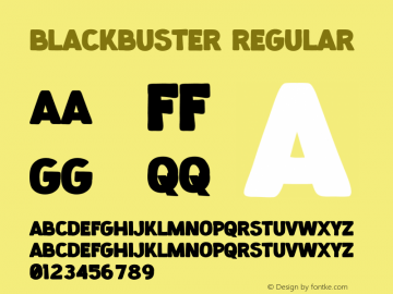 blackbuster Version 1.00;November 2, 2021;FontCreator 13.0.0.2683 64-bit图片样张