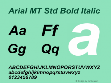 Arial MT Std Bold Italic Version 1.000;PS 001.000;hotconv 1.0.38图片样张