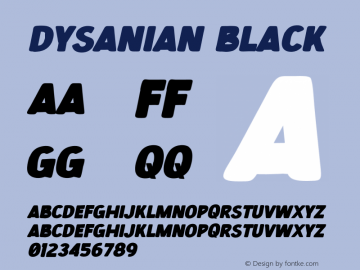 Dysanian Black Version 1.00;November 24, 2021;FontCreator 13.0.0.2683 64-bit图片样张