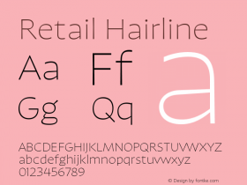 Retail Hairline Version 1.000;PS 0.0;hotconv 16.6.54;makeotf.lib2.5.65590图片样张