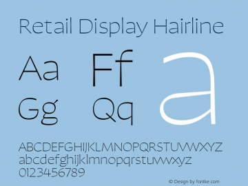 Retail Display Hairline Version 1.000;PS 0.0;hotconv 16.6.54;makeotf.lib2.5.65590图片样张