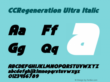 CCRegeneration Ultra Italic Version 2.000;hotconv 1.0.109;makeotfexe 2.5.65596图片样张