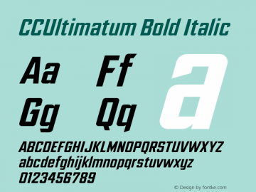 CCUltimatum Bold Italic Version 2.000;hotconv 1.0.109;makeotfexe 2.5.65596图片样张