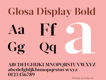 GlosaDisplay-Bold Version 1.0图片样张