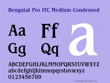 Benguiat Pro ITC Medium Condensed Version 1.00 Build 1000图片样张