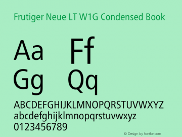 Frutiger Neue LT W1G Cn Book Version 1.20图片样张