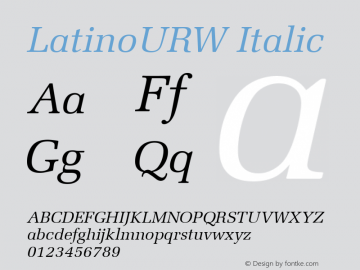 LatinoURW Italic Version 1.00图片样张