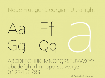 Neue Frutiger Georgian UltLt Version 1.00, build 7, s3图片样张