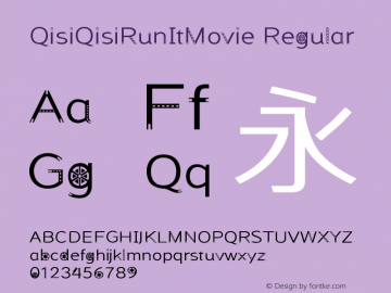 QisiQisiRunItMovie Regular Version 1.00 Font Sample