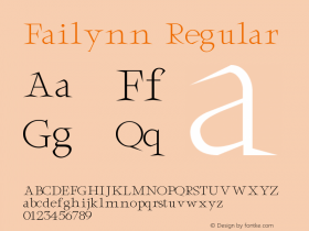 Failynn Regular Version 1.000;hotconv 1.0.109;makeotfexe 2.5.65596图片样张