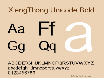 XiengThong Unicode Bold Version 1.0; 2001; initial release Font Sample