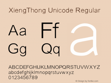 XiengThong Unicode Regular Version 1.0; 2001; initial release Font Sample
