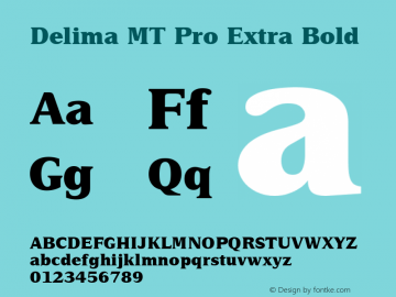 Delima MT Pro Extra Bold Version 1.00 Build 1000图片样张