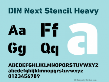 DIN Next Stencil Heavy Version 1.00, build 14, g2.4.2 b1013, s3图片样张