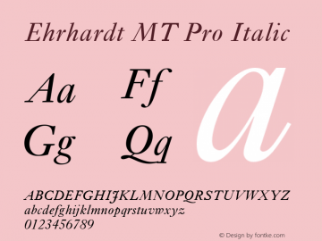 Ehrhardt MT Pro Italic Version 1.00 Build 1000图片样张