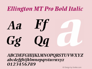 Ellington MT Pro Bold Italic Version 1.00 Build 1000图片样张