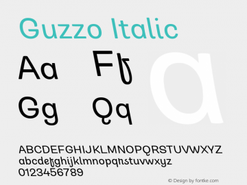 Guzzo Italic Version 1.00图片样张