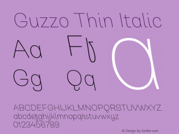 Guzzo Thin Italic Version 1.00图片样张
