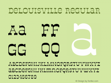 DeLouisville Regular OTF 1.000;PS 001.000;Core 1.0.29 Font Sample